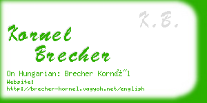 kornel brecher business card